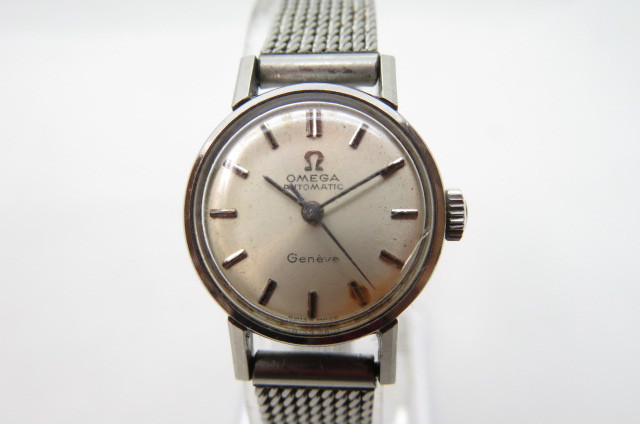 1円～【ジャンク扱い】OMEGA GENEVE　オメガ　ジュネーブ　オートマチック　AT　自動巻　レディース腕時計　シルバー　10-13-17