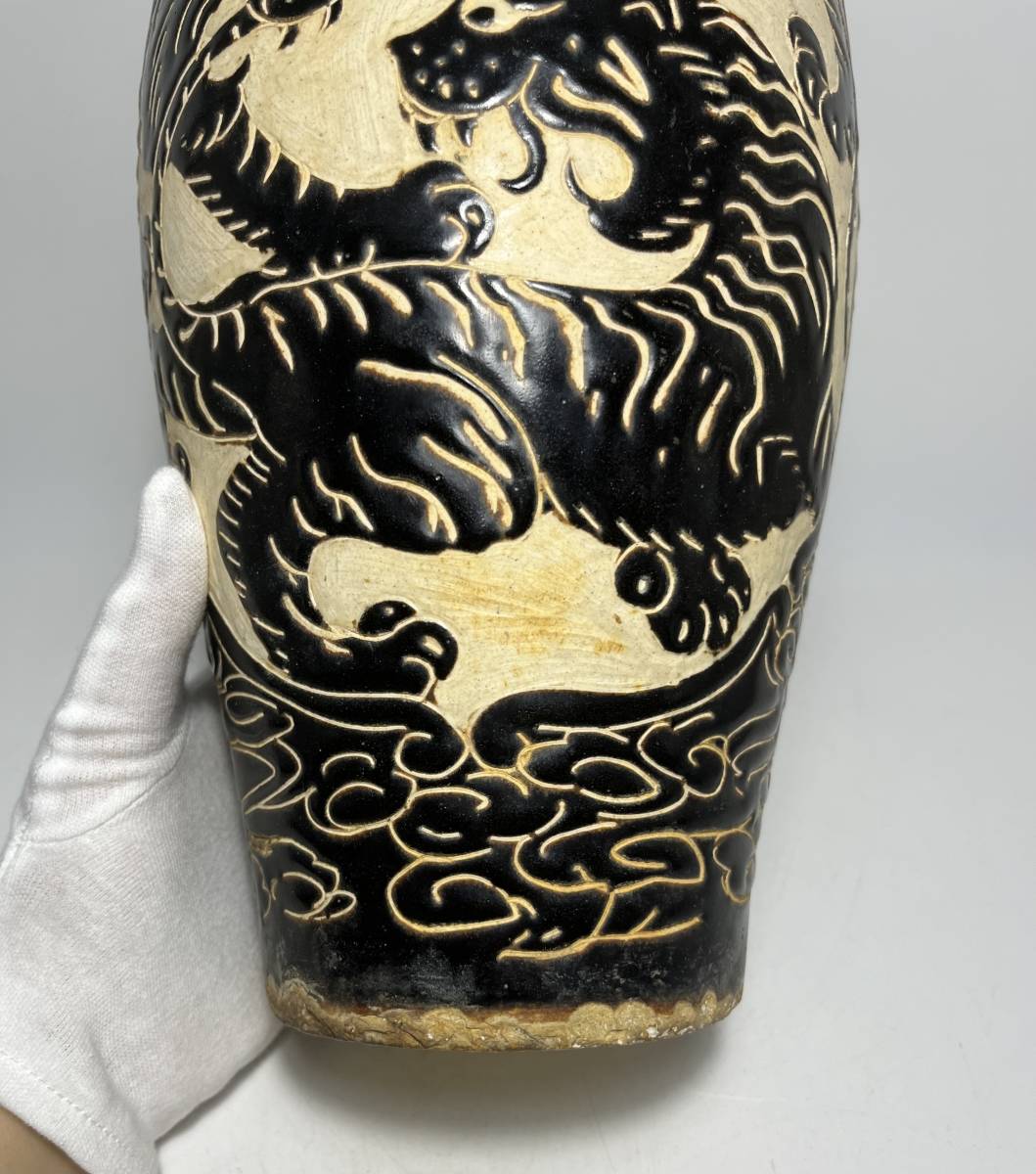文化遺産オンライン 青白磁刻花唐子唐草文梅瓶 | 磁州窑梅瓶窑瓷器