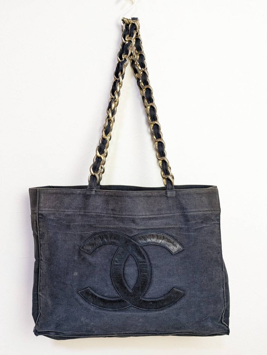 RTM1 CHANEL シャネル ヴィンテージ チェーンハンドル トートバッグ 