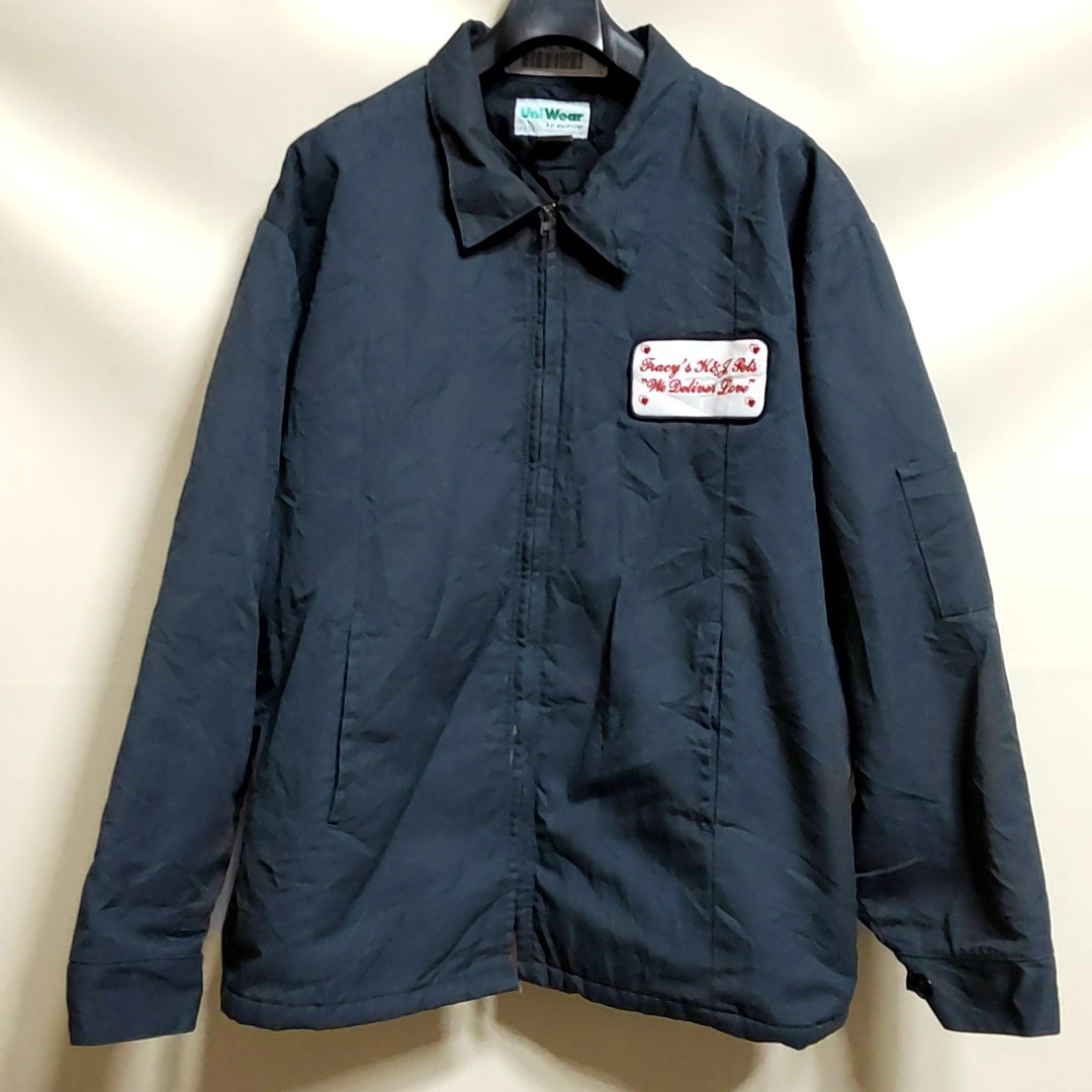 A4 MEXICO製 Uni Wear グレー 2XL ワーク ジャケット 中綿 キルティング カバーオール ビッグサイズ ビンテージ アメリカ 古着 90s メンズ