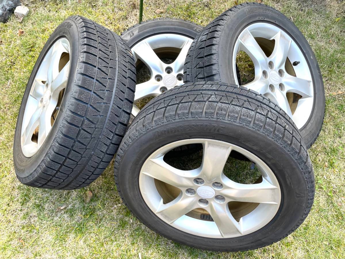 溝あり！スバル純正アルミ＆スタッドレス4本セット 205⁄55R16 