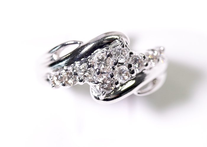 A-70☆Pt900 ダイヤモンド0.50ct デザインリング 8号