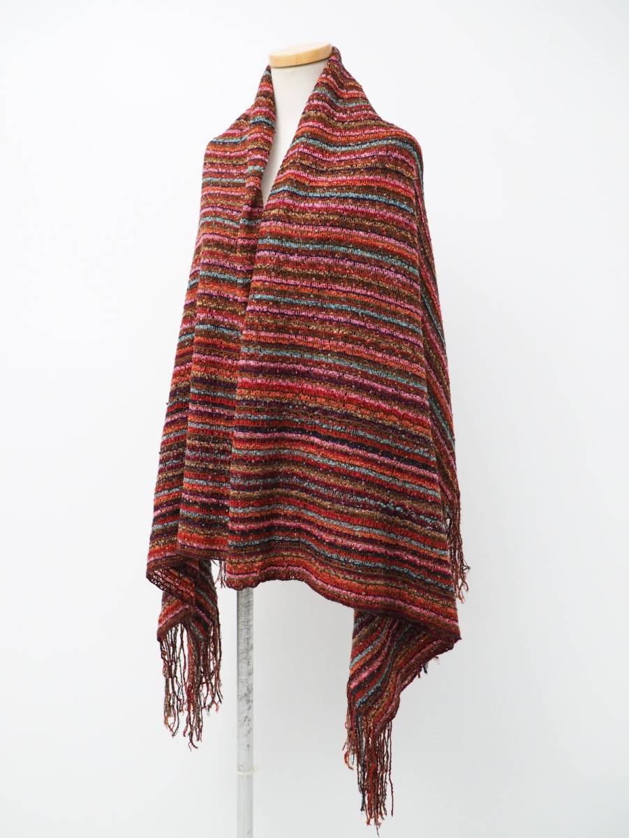 ミッソーニ　MISSONI ストール　ショール　　新品タグ付き ミッソーニ ストール(ショール) レッド×ベージュ×マルチ
