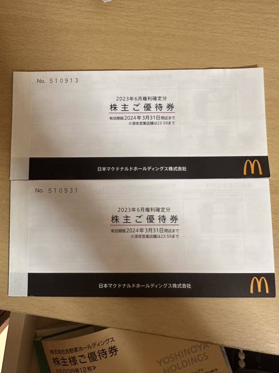 ゆう様ご確認用 マクドナルド株主優待券6枚セット×2