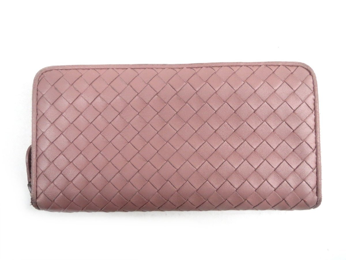 ♪BOTTEGA VENETA ボッテガヴェネタ ラウンドファスナー 長財布 ピンク 