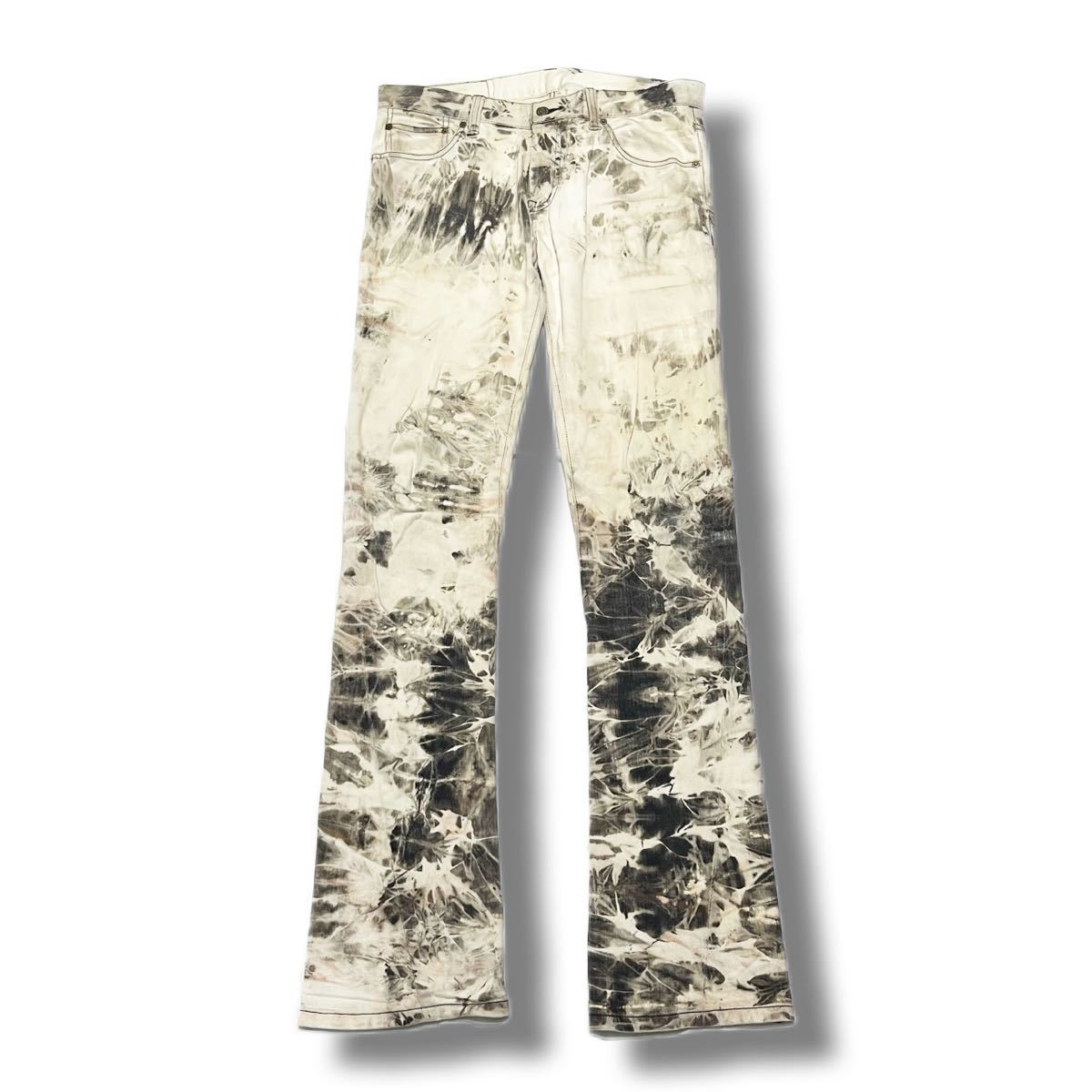 rare 00s TORNADO MART design flare pants denim japanese label 