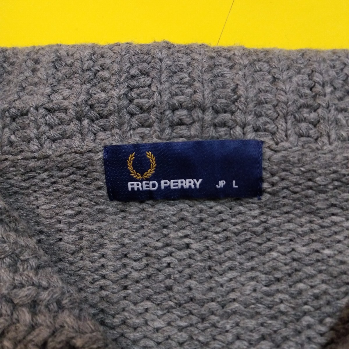 FRED PERRY フレッドペリー グレー ドライバーズ ニット ダブルジップ 