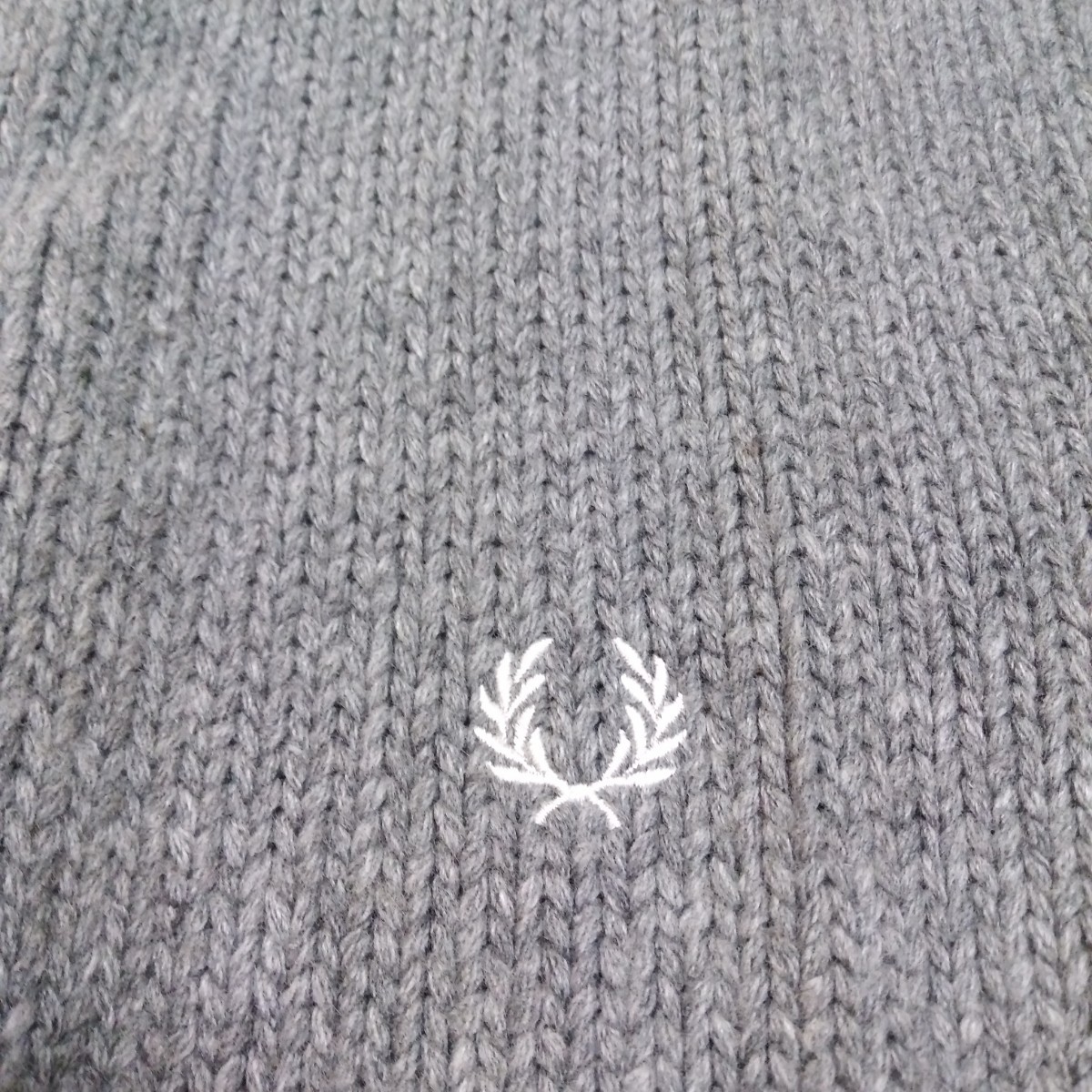 FRED PERRY フレッドペリー グレー ドライバーズ ニット ダブルジップ 