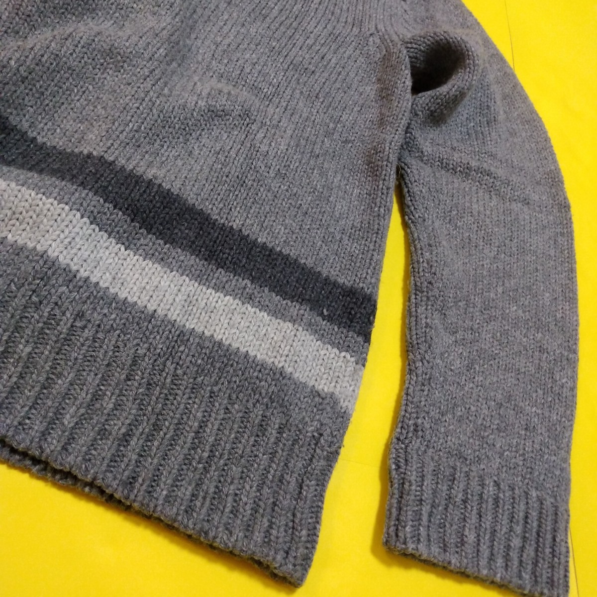 FRED PERRY フレッドペリー グレー ドライバーズ ニット ダブルジップ 