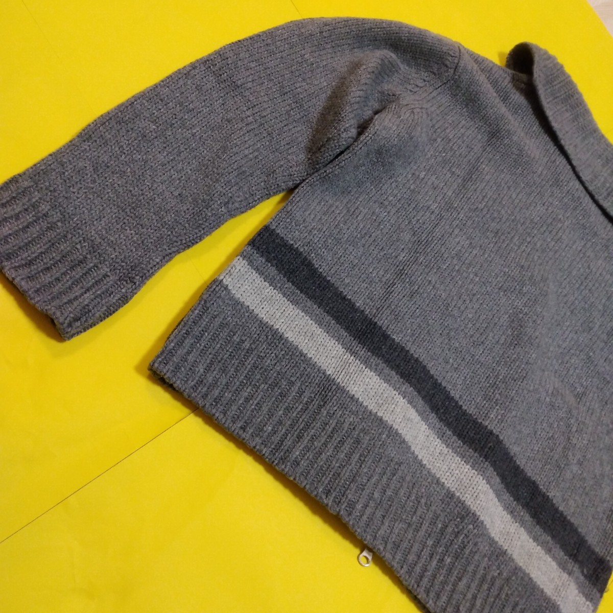 FRED PERRY フレッドペリー グレー ドライバーズ ニット ダブルジップ 
