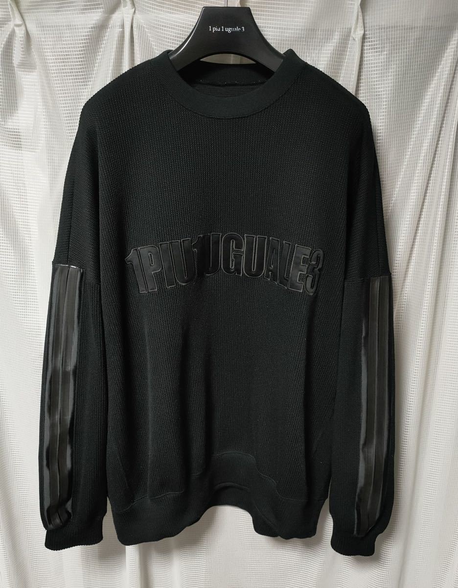 1PIU1UGUALE3 SPORT × THESAINT MAFIA SPORT KNIT BK LINE BIG CREW オーバーサイズクルーネックニット 定価71，500円