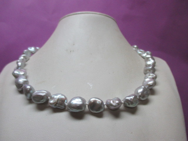 ★新品バロックケシグレーネックレス＾＾輝きもいいちょっと可愛いバロックです♪♪多種多様パール出