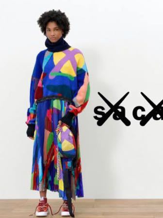 完売『限定“10万”』★sacai サカイ× KAWS カウズ★コラボ！ ウール ニット セーター トップス プルオーバー