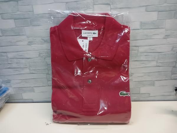美品 LACOSTE ラコステ L1212LJ-99 半袖 ポロシャツ レッド 定番 新品タグ付き