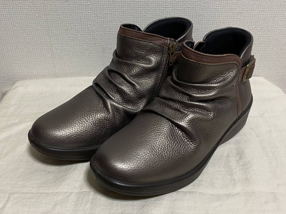 定価¥14，300★未使用【ACHILLES SORBO/アキレスソルボ】婦人本革製ショートブーツ(23.0EEEE) ★