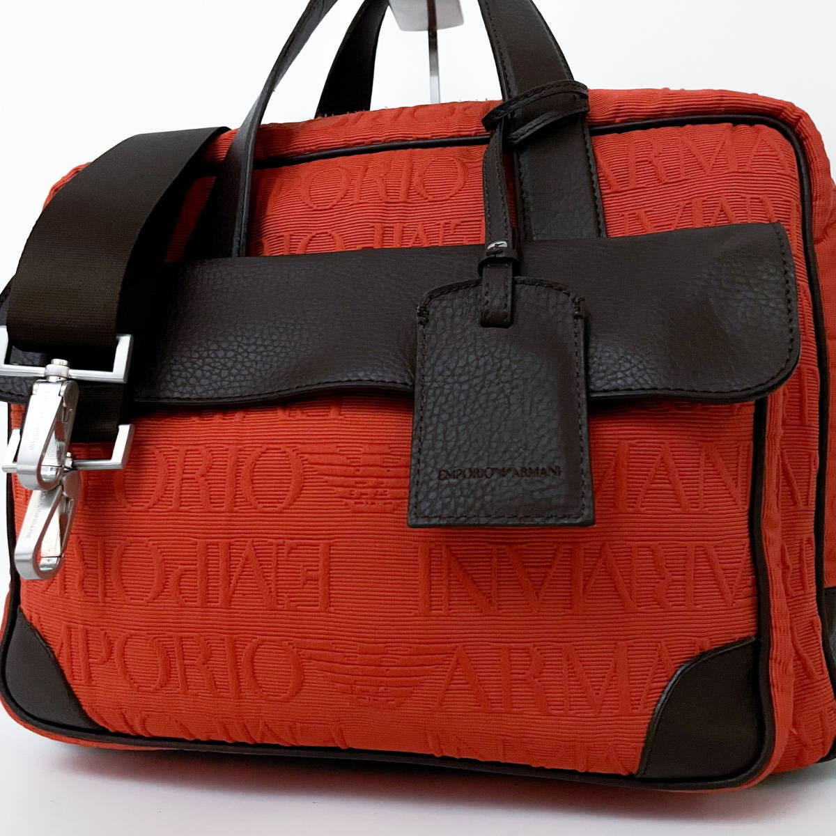 1円【未使用級□超高級】EMPORIO ARMANI アルマーニ 2way キャンバス 