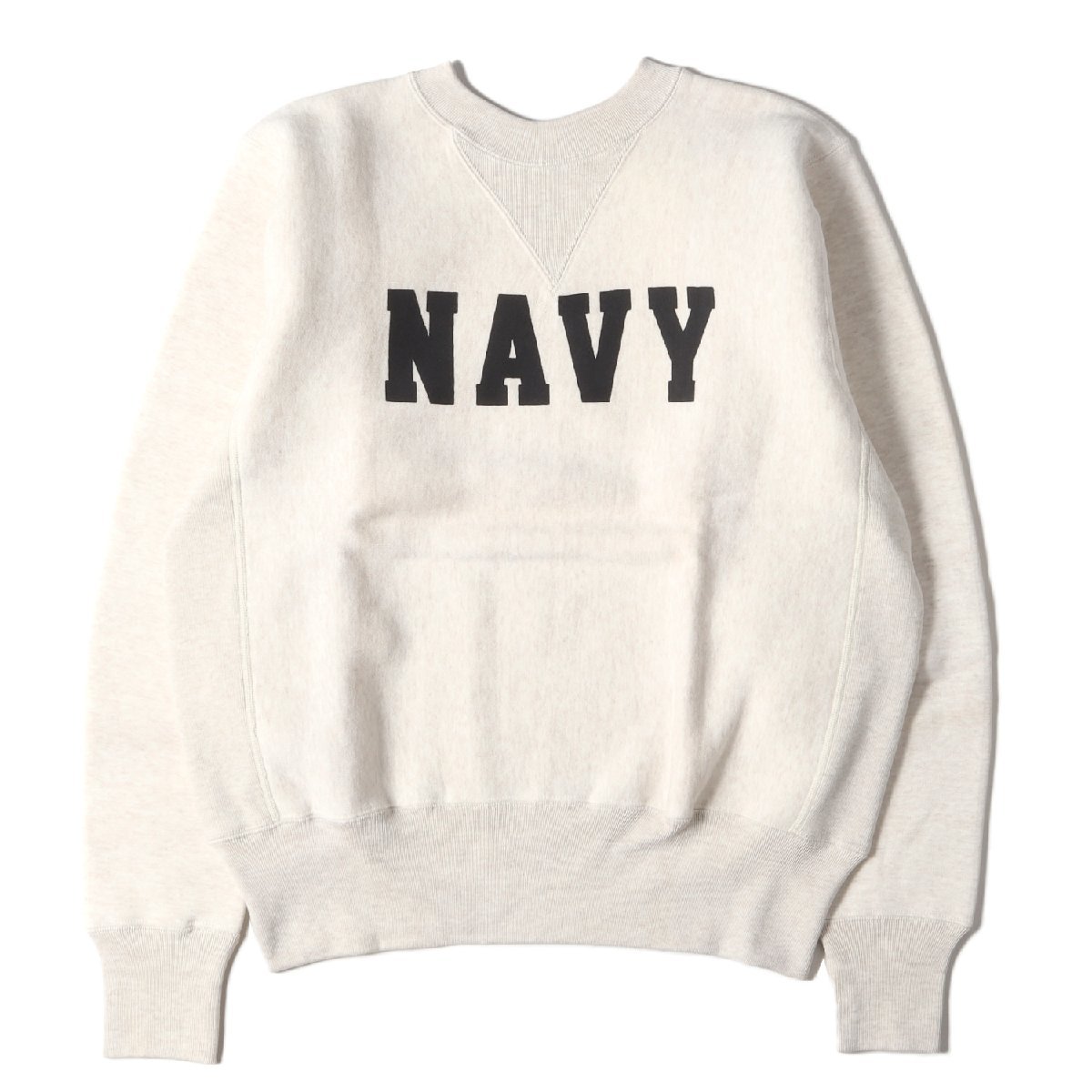 THE REAL McCOYS リアルマッコイズ スウェット サイズ:38(M) NAVY プリント リバースウィーブ スウェットシャツ オートミール トップス