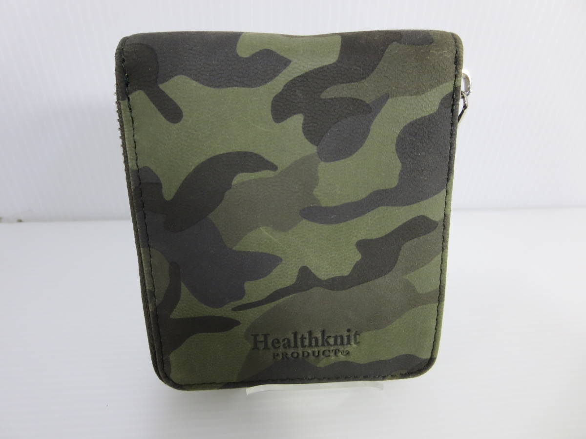 Healthknit ヘルスニット　ラウンドファスナー二つ折り財布　迷彩柄　HKS-02　未使用品（小キズあり）