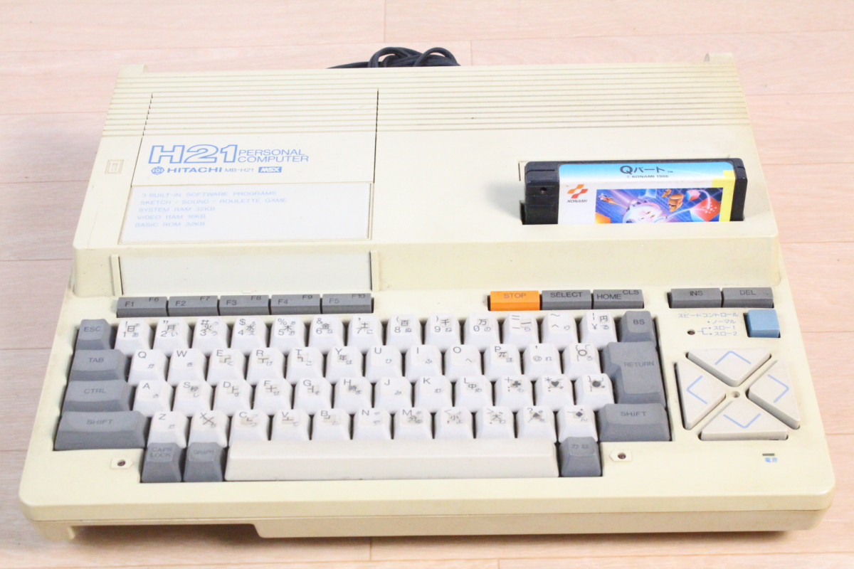 【ト福】HITACHI 日立 パーソナルコンピュータ MB-H21 通電確認済み KONAMI Qバート LBZ01LAF11