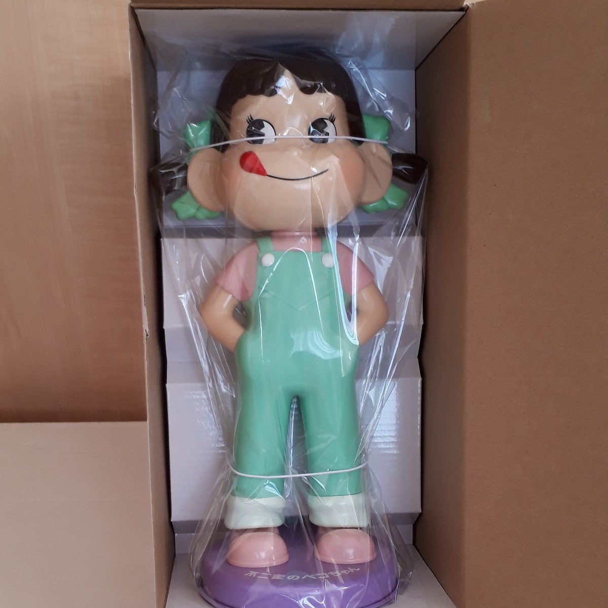 不二家　首ふりペコちゃん人形　モスグリーン　未使用