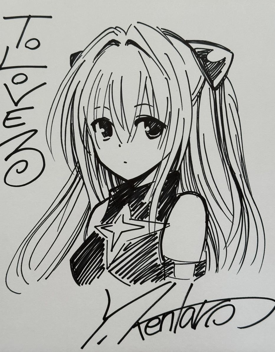 サイン色紙】 矢吹健太朗 『To LOVEる -とらぶる-』 金色の闇 色紙に