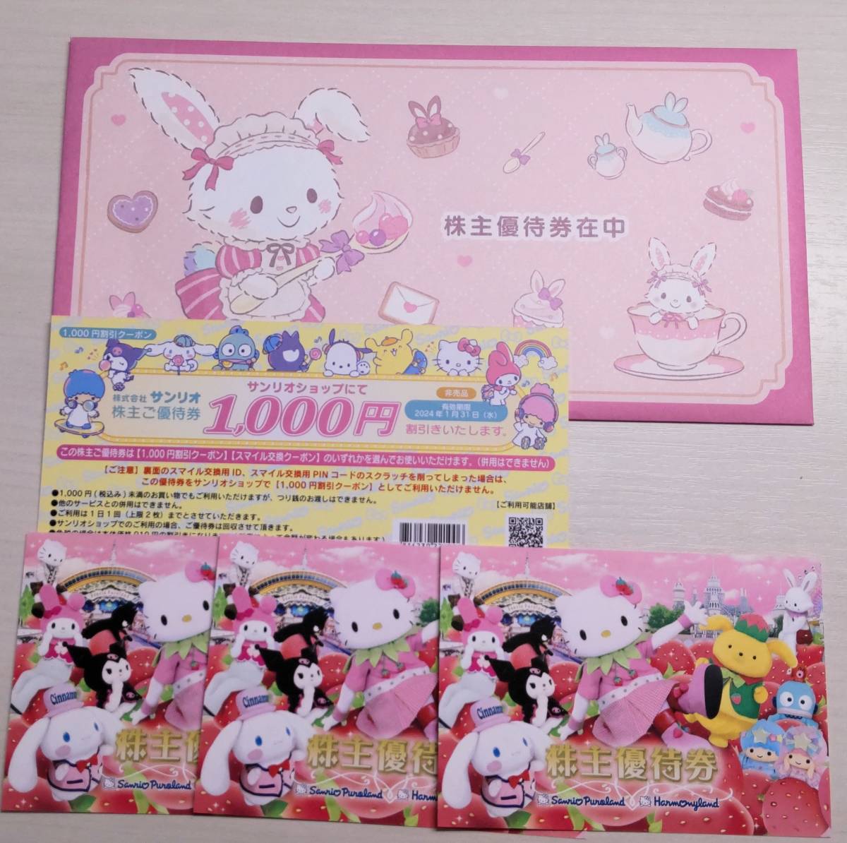 サンリオ 株主優待券3枚 ショップ割引券1000円 【公式通販】