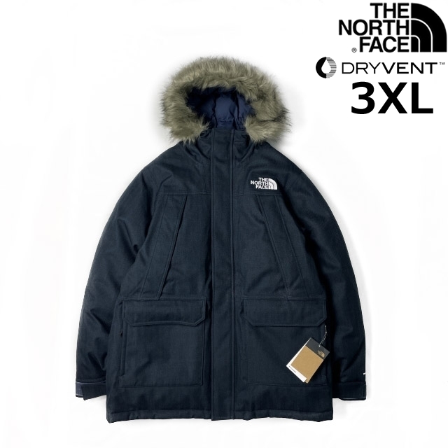 1円～!売切!【正規新品】THE NORTH FACE◆NOVELTY MCMURDO PARKA ダウン ツイード 上質 高品質 US限定 撥水 600フィル(3XL)紺 190122-160