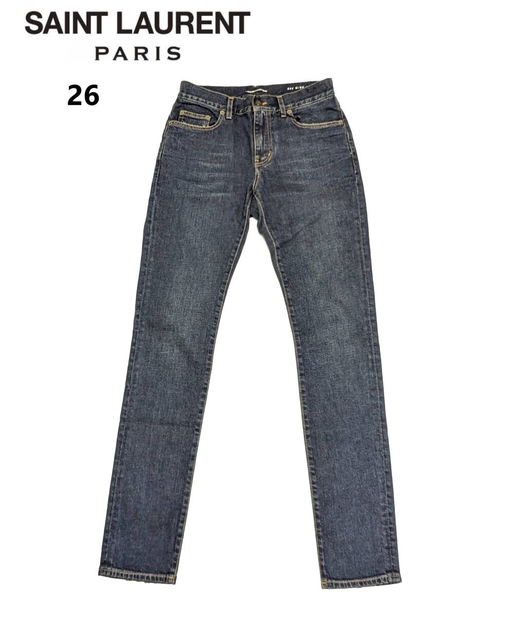 新品 SAINT LAURENT PARIS サンローラン デニム ジーンズ 26 パンツ 