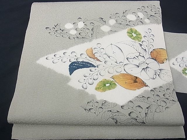 逸品 正絹 九寸名古屋帯 辻が花 手描き 絞り 作家物 平和屋-こころ店◎
