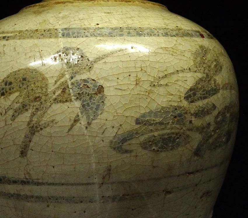 中国 磁州窯 白釉 剔花卉文 骨董品 アンティーク 花瓶 古美術 中国