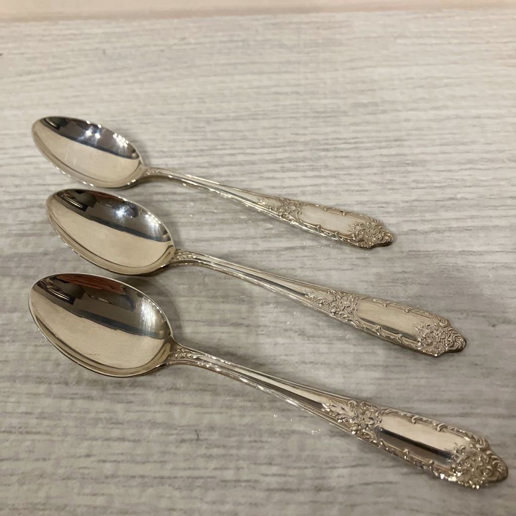未使用保管品】白金貴金属店 銀製 スプーン3本セット STERLINGシルバー