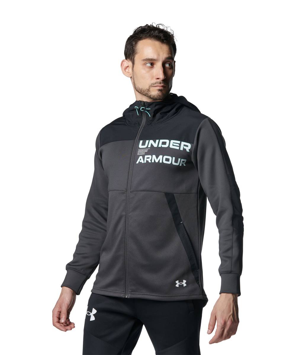 2023年 秋冬モデル 1円～【新品】UNDER ARMOUR　アーマーニット ハイブリッド　上下セット(size：XL color：010/001)