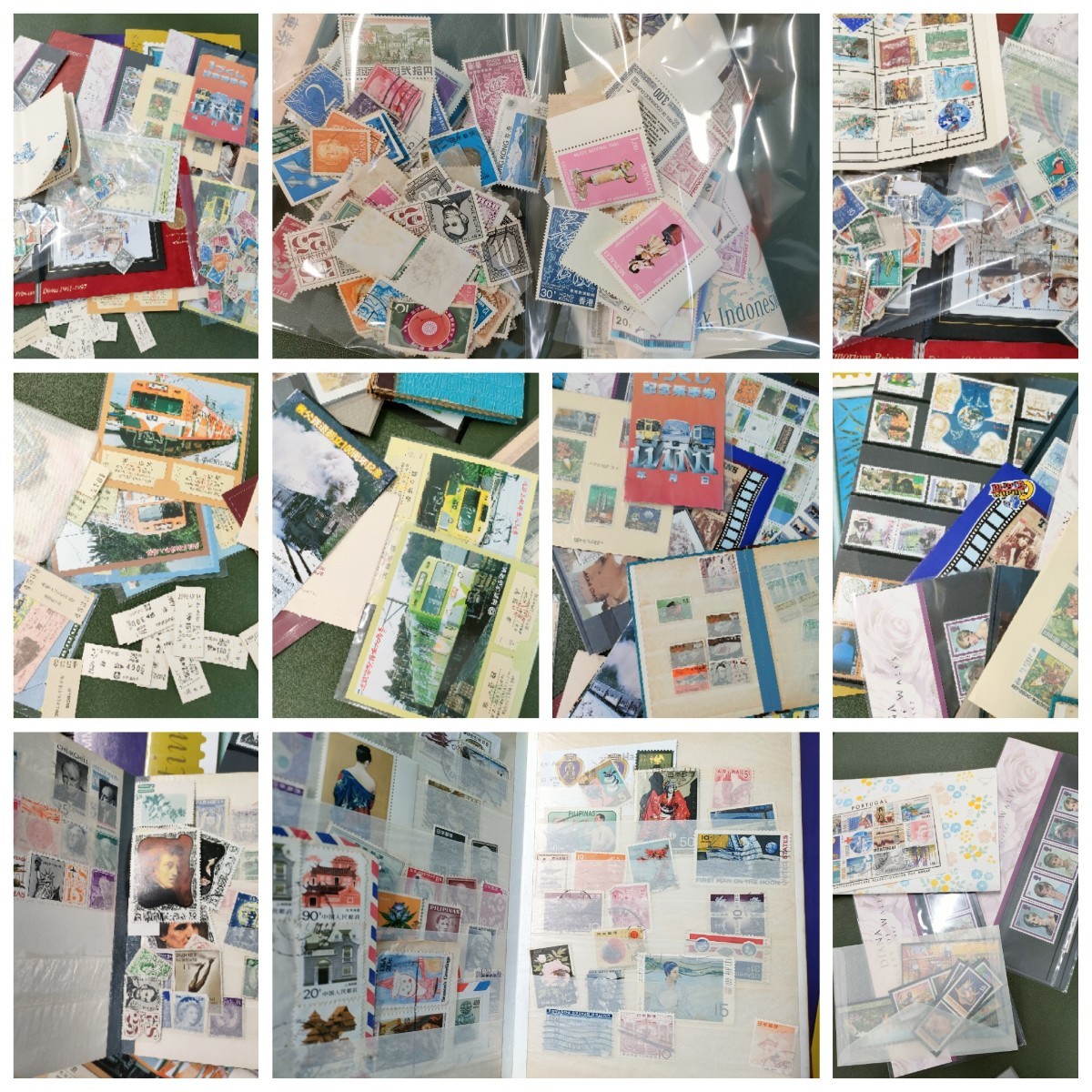 遺品整理品　海外　日本　未使用　使用済切手　　記念乗車券など　色々まとめ