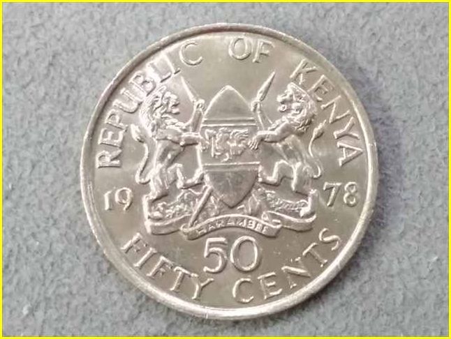 ケニア 50セント 硬貨/1978年】 ジョモ・ケニヤッタ 初代大統領/旧硬貨