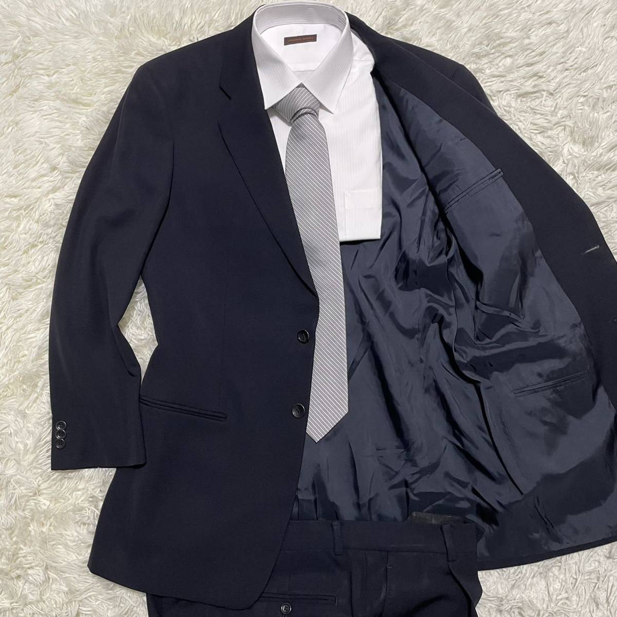 XXL相当 アルマーニコレツォーニ ARMANI スーツ セットアップ 黒色