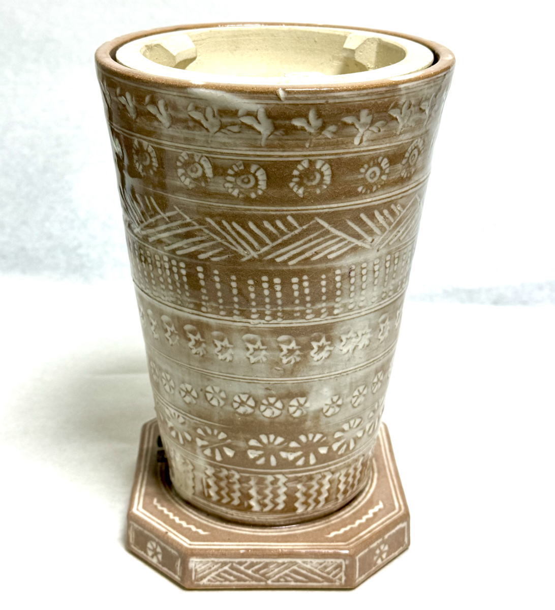 送料無料】涼炉 電熱器付 煎茶道具 茶道具 ウブ品 日本古玩 伝世品焼物