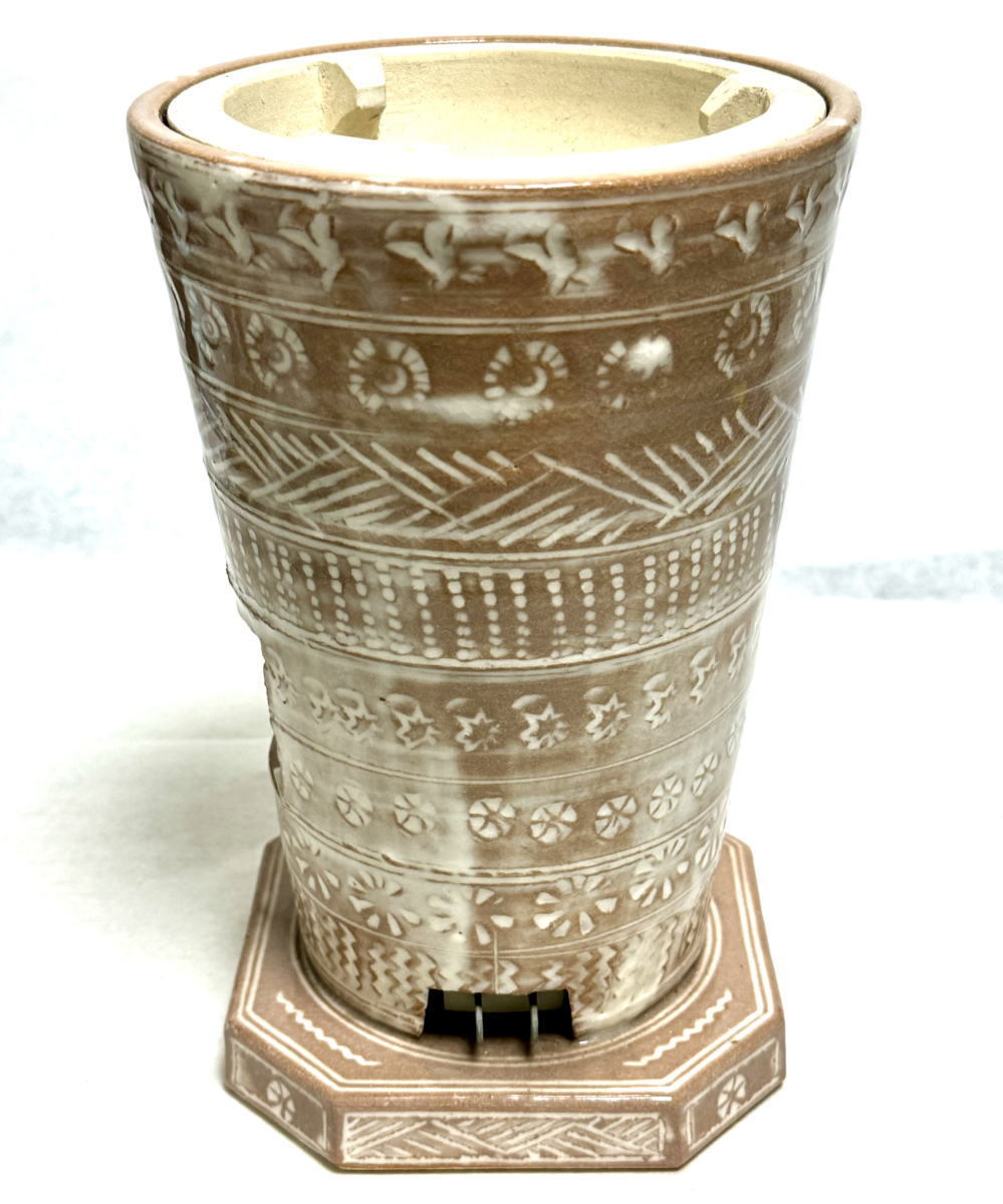 送料無料】涼炉 電熱器付 煎茶道具 茶道具 ウブ品 日本古玩 伝世品焼物