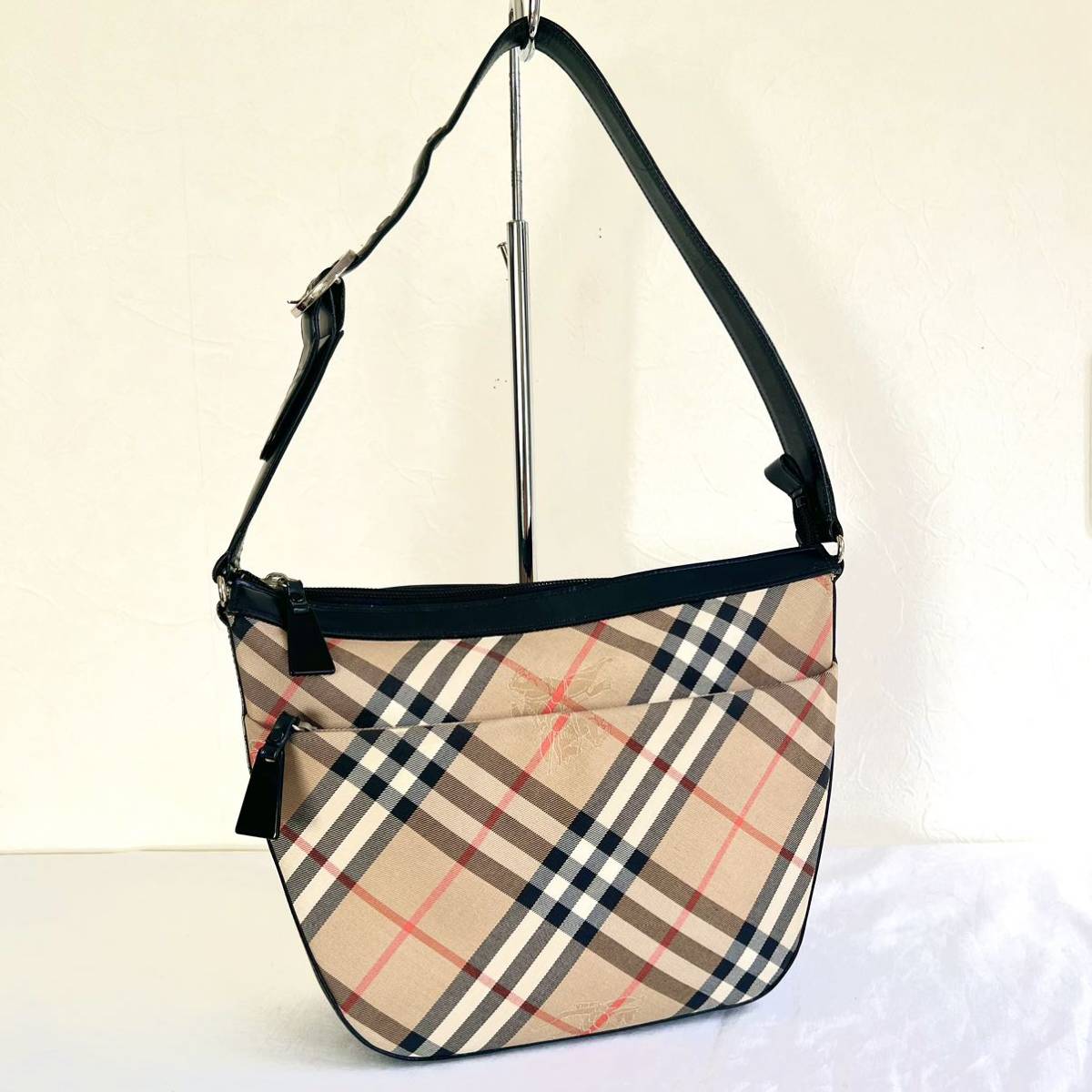 1円 バーバリー BURBERRY 希少 ハンドバッグ ミニバッグ ノバチェック 