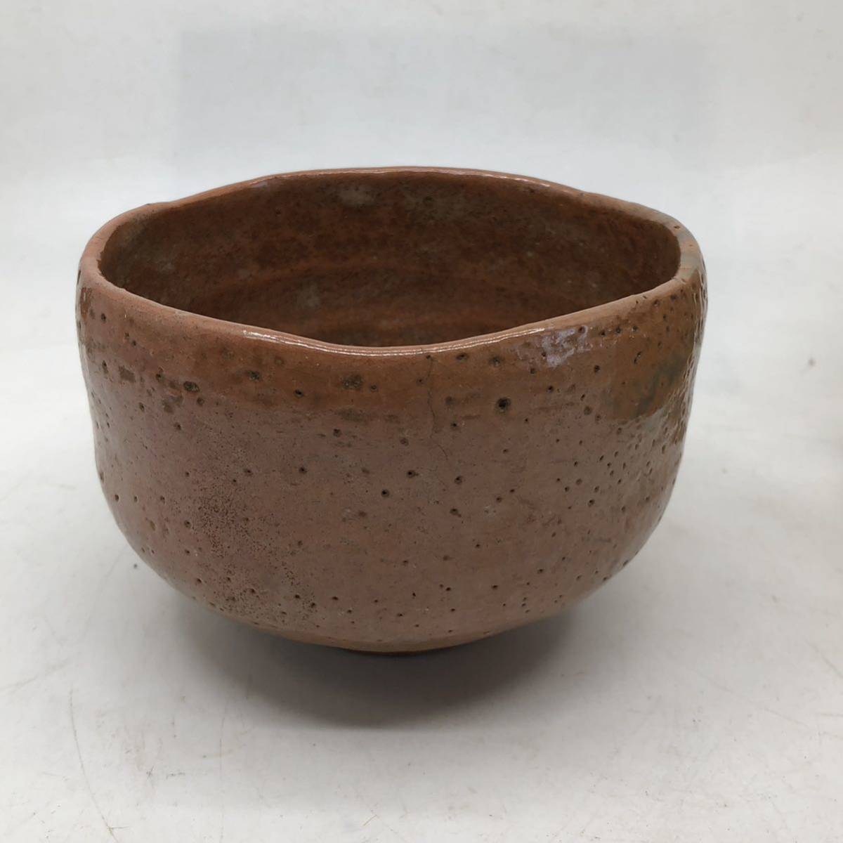 中村道年造 赤茶碗 楽茶碗 共箱 茶道具 茶道具 共箱 八事窯