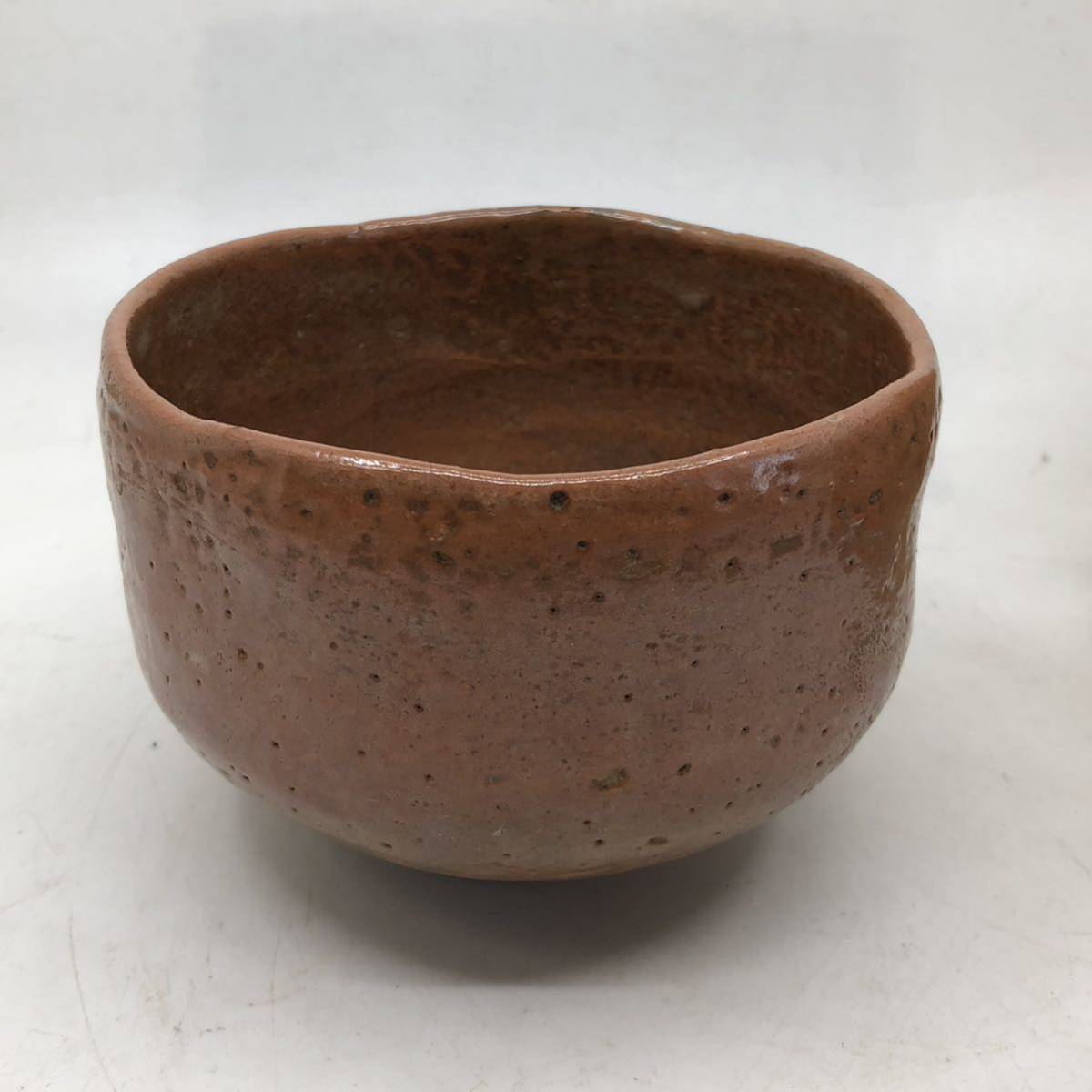 中村道年造 赤茶碗 楽茶碗 共箱 茶道具 茶道具 共箱 八事窯