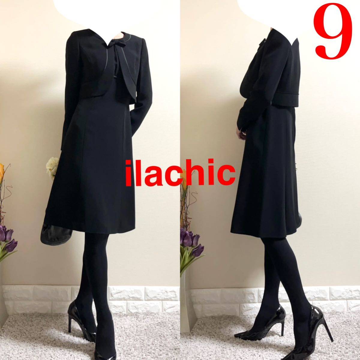 ilachic サンクローバー ブラックフォーマルスーツ 礼服喪服　9 M 通年