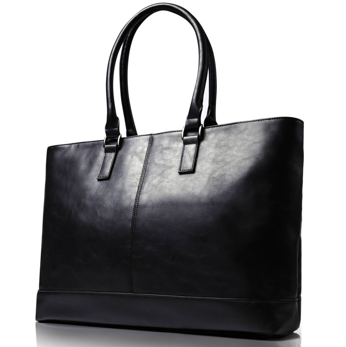 ★6点底鋲で自立！ ビジネスバッグ 大容量 メンズ ビジネストート バッグ 黒 ブラック 【送料込／送料無料】RT1018