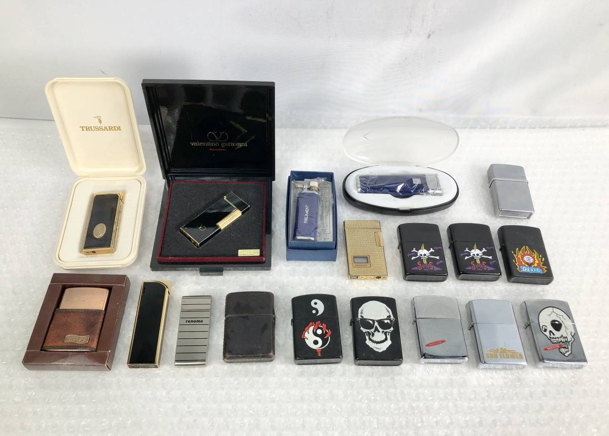 1206Q【中古】各種ライター まとめ △ジャンク/TRUSSARDI/VALENTINO 