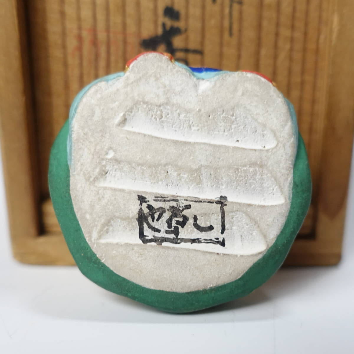 由】三浦乾也（六世 尾形乾山）寿老人 香合 共箱付 幕末から明治