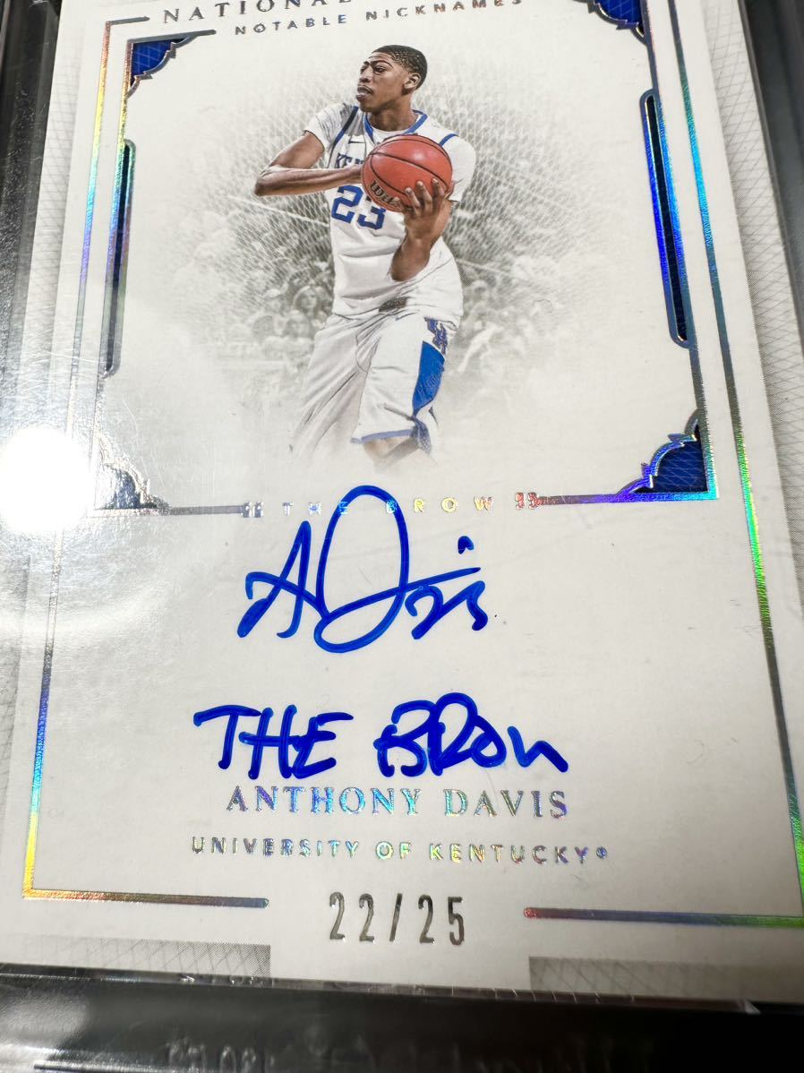 Panini National treasures Anthony Davis 直筆 サイン カード レア [The Brow] inscription Lakers NBA 75th 