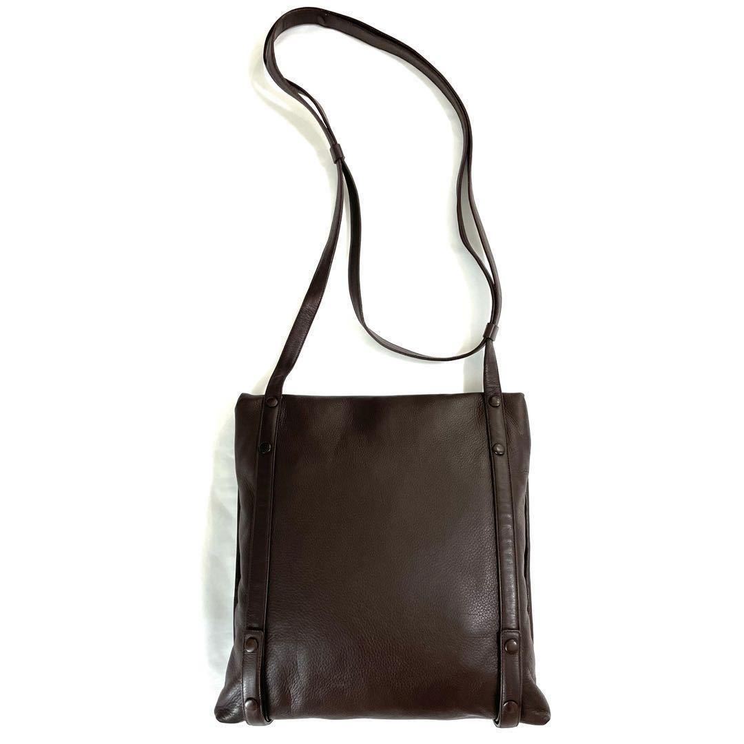 BOTTEGA VENETA / ボッテガヴェネタ 【希少 美品】オールレザー メッセンジャー ショルダーバッグ メンズ 大容量 ビジネス 斜掛け