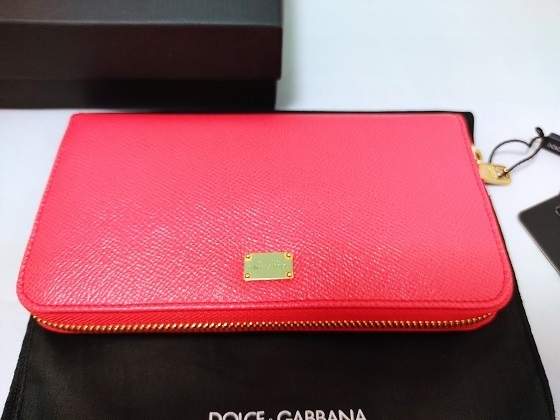 【時計王】 新品未使用 ドルチェ＆ガッバーナ ラウンドファスナー財布 BI0473-B3432-89417 Dolce&Gabbana 税別 送料無料 コーラルピンク