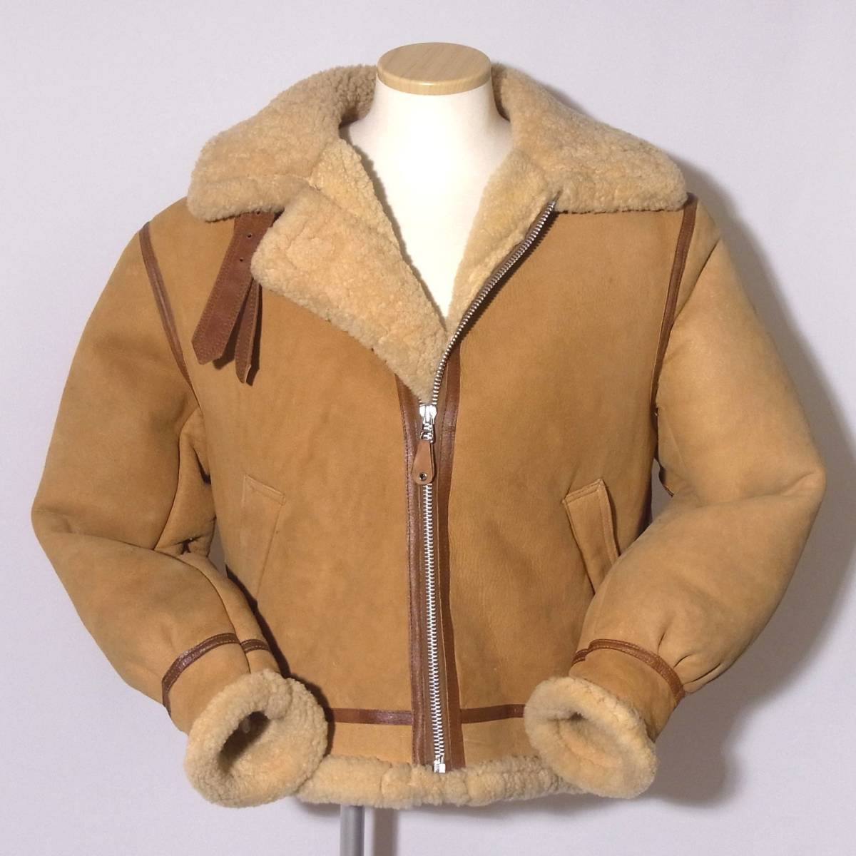 AVIREX【アビレックスB-3フライトジャケット38】Lサイズ程/レアカラーキャメル/⑪