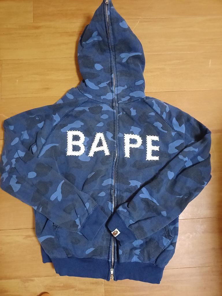 A BATHING APE スワロフスキー BAPE logo 長袖 スウェットパーカー M