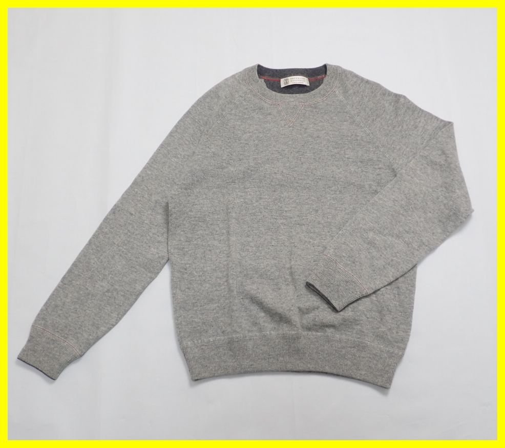 ★ブルネロクチネリ クルーネックニット/セーター 46/メンズM相当/バージンウール×カシミヤ×シルク/イタリア製&1875900194